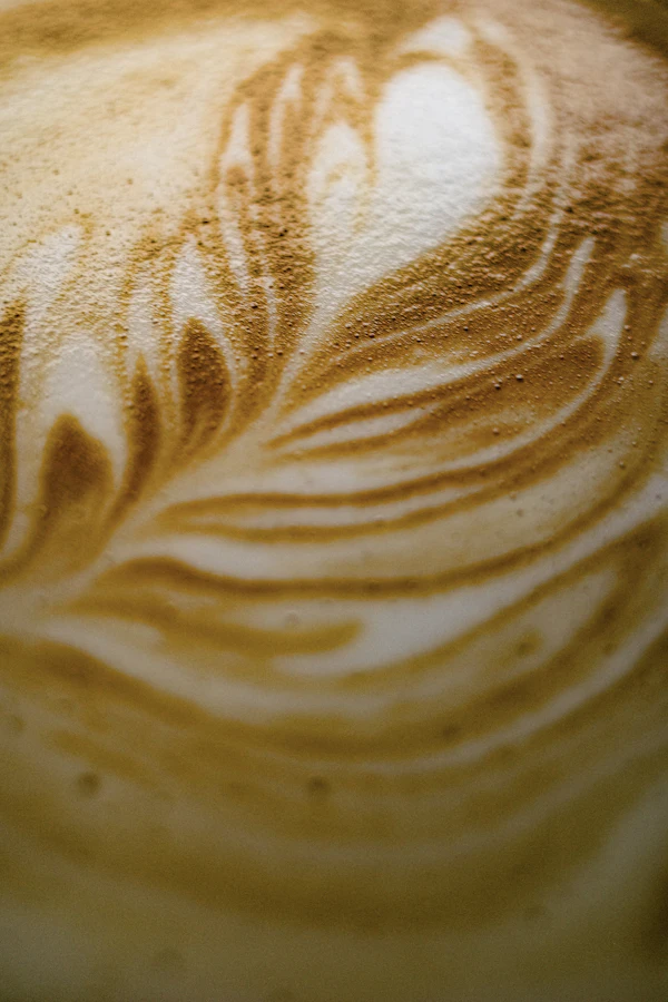 Primer plano de latte art